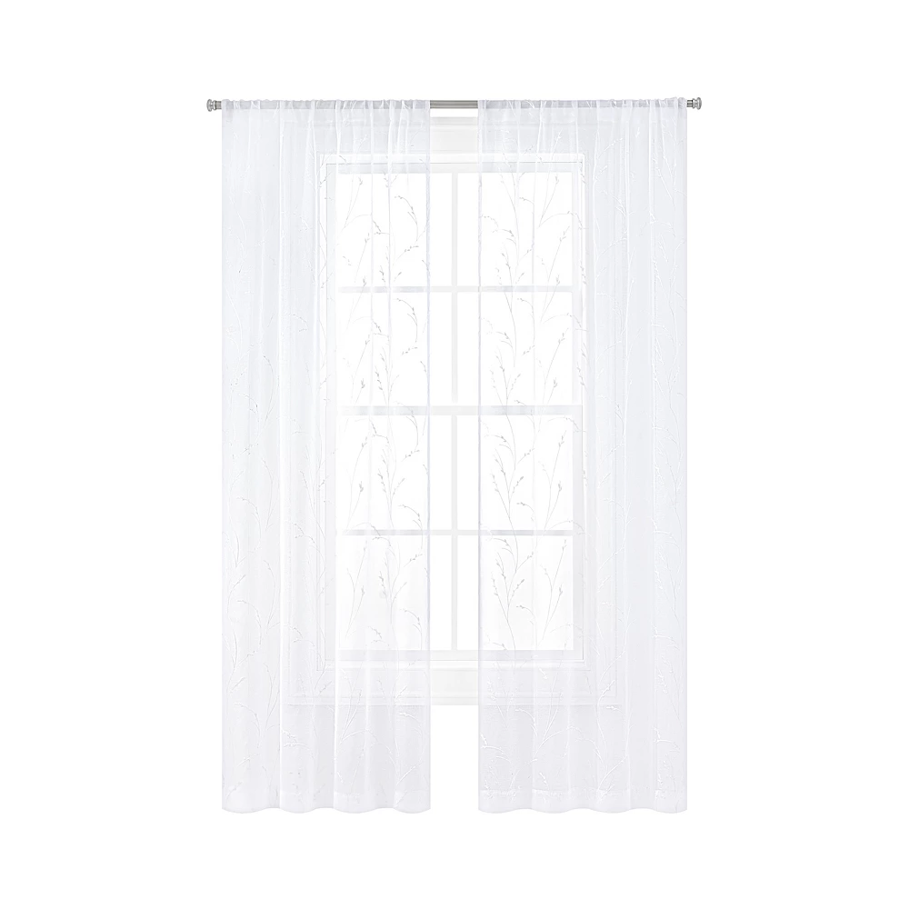 The Big One® 4-pack Vanessa With Willow Sheer Embroidery Window Curtain Set 4 The Big One® 4-pack Vanessa With Willow Sheer Embroidery Window Curtain Set - Image 2