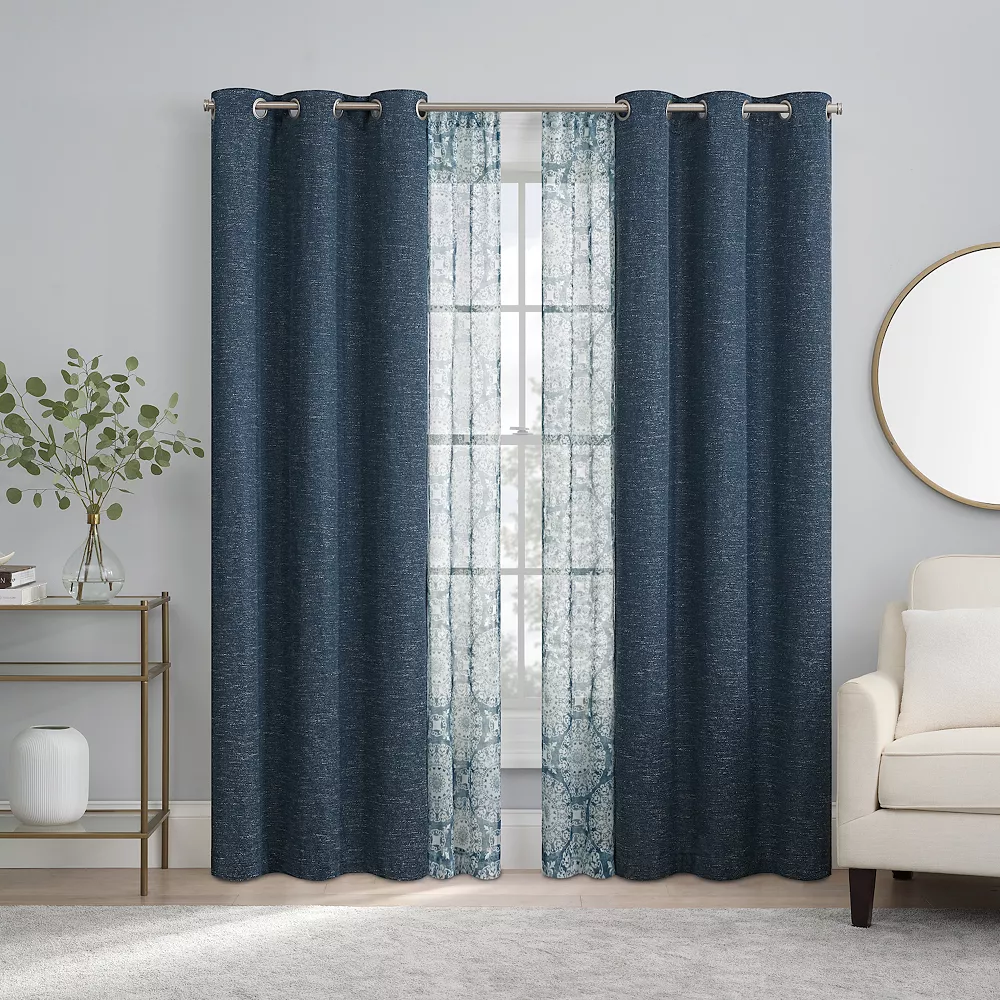 The Big One® Blackout Daxton With Gemology Sheer 4-pack Of Window Curtain Panels 3 The Big One® Blackout Daxton With Gemology Sheer 4-pack Of Window Curtain Panels