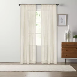 Sonoma Goods For Life® Open Weave Stripe Sheer Set Of 2 Window Curtain Panels