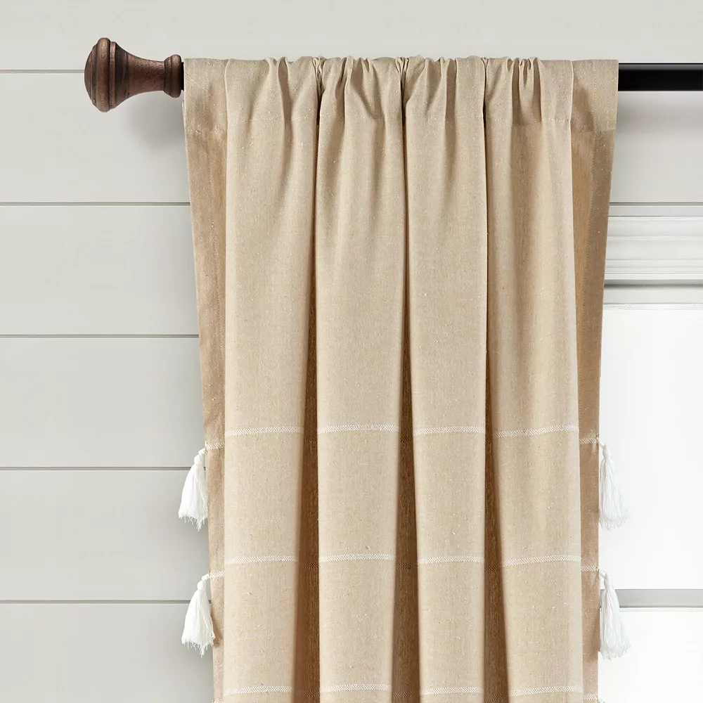 Lush Décor Lush Decor Set Of 2 Farmhouse Boho Stripe Window Curtain Panels 4 Lush Décor Lush Decor Set Of 2 Farmhouse Boho Stripe Window Curtain Panels - Image 2