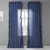Eff Faux Linen Ruffle Sheer Window Curtain -Greenland Home Fashions Shop 5746054 Blue Lapis