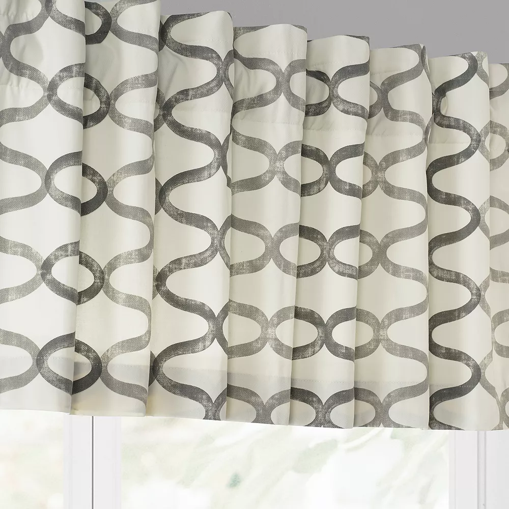 EFF Illusions Printed Cotton Window Valance, 50" X 19", Illusions Silver Gray 5 EFF Illusions Printed Cotton Window Valance, 50" X 19", Illusions Silver Gray - Image 3