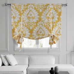 EFF Lacuna Printed Cotton Tie-Up Window Shade, 46" X 63", Lacuna Sun