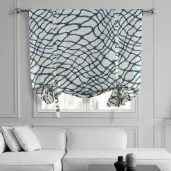 EFF Ellis Printed Cotton Tie-Up Window Shade, 46" X 63", Ellis Blue -Greenland Home Fashions Shop 5756221 ALT2