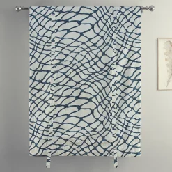 EFF Ellis Printed Cotton Tie-Up Window Shade, 46" X 63", Ellis Blue -Greenland Home Fashions Shop 5756221 ALT5