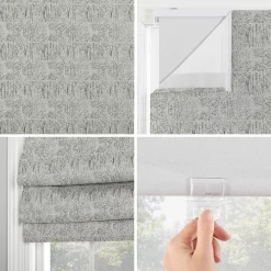 Sun Zero Talmage Tonal Geometric 100% Blackout Cordless Roman Shade 64" Length -Greenland Home Fashions Shop 5774393 ALT2