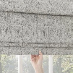 Sun Zero Talmage Tonal Geometric 100% Blackout Cordless Roman Shade 64" Length -Greenland Home Fashions Shop 5774393 ALT4