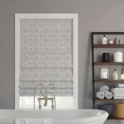 Sun Zero Talmage Tonal Geometric 100% Blackout Cordless Roman Shade 64" Length