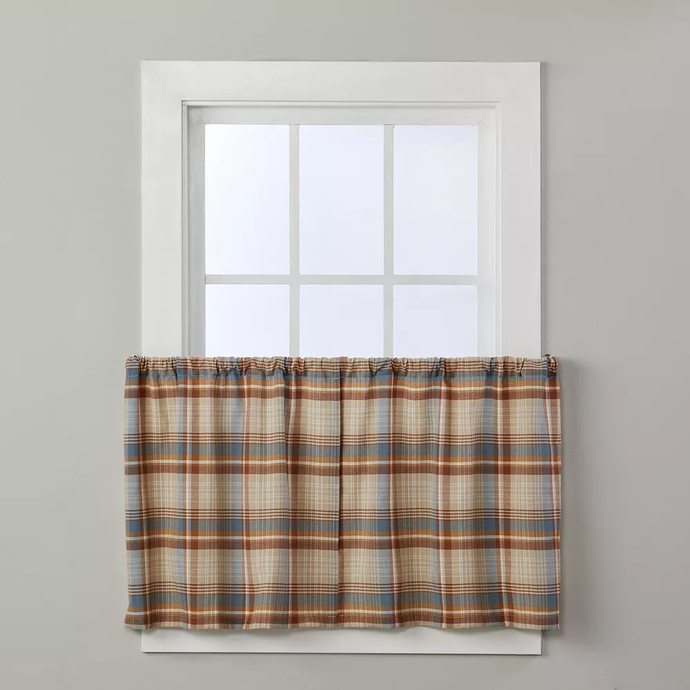 SKL Home Amber Plaid Set Of 2 Window Curtain Tiers 3 SKL Home Amber Plaid Set Of 2 Window Curtain Tiers