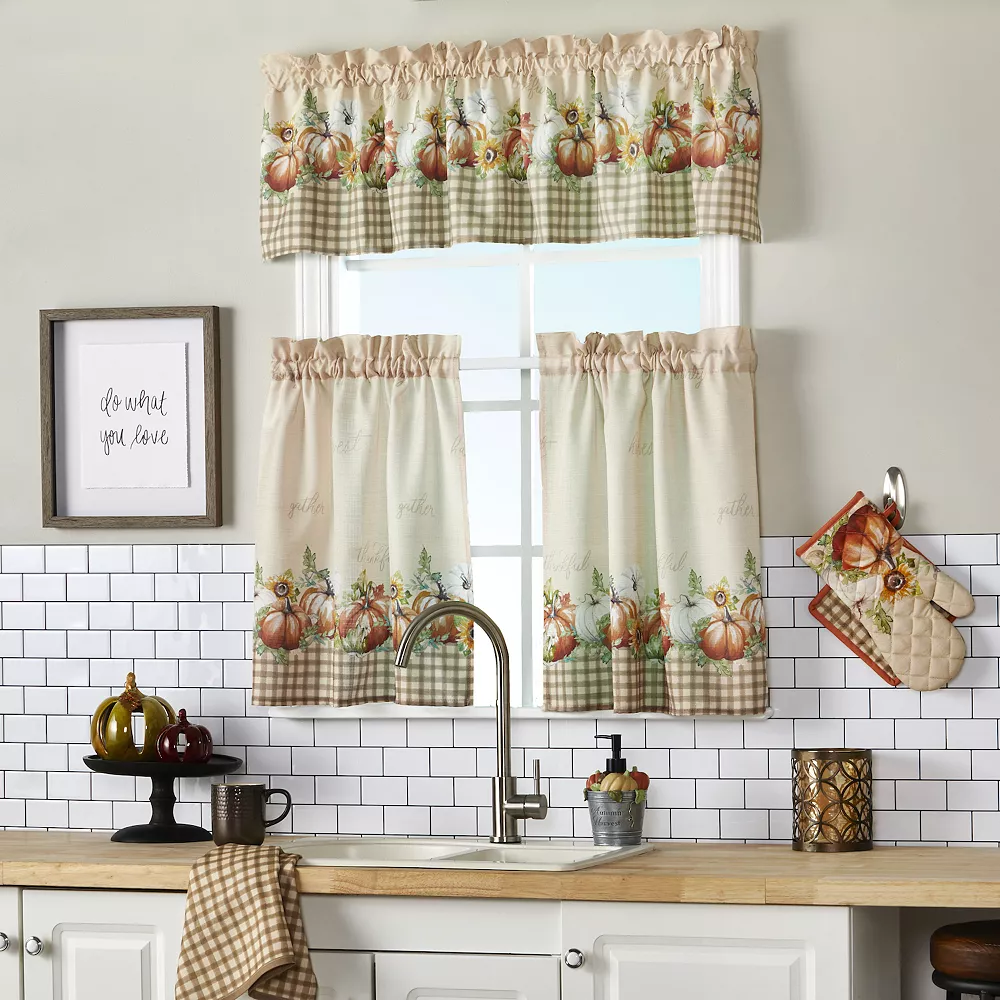 SKL Home Autumn Pumpkins 2 Window Curtain Tiers 6 SKL Home Autumn Pumpkins 2 Window Curtain Tiers - Image 4