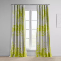 EFF Dapple Printed Linen Textured Blackout Window Curtain Panel