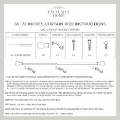 Exclusive Home Vulcan 1" Window Curtain Rod And Finial Set 13 Exclusive Home Vulcan 1" Window Curtain Rod And Finial Set -Greenland Home Fashions Shop 5811521 ALT6