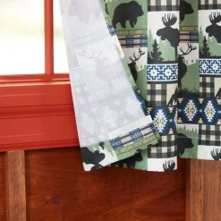 Estate View™ Moose Lodge Light Filtering 3-Piece Tier Valance & Curtains Set 12 Estate View™ Moose Lodge Light Filtering 3-Piece Tier Valance & Curtains Set -Greenland Home Fashions Shop 5815782 ALT4