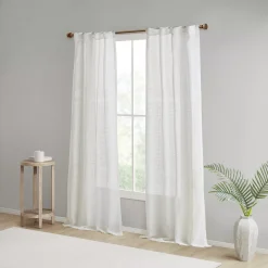 Madison Park Set Of 2 Calista Yarn Dye Woven Linen Texture Sheer Window Curtain Panels -Greenland Home Fashions Shop 5851350 ALT5
