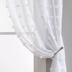 Laura Ashley Curtains Sheer Set Of 2 Drizzle Window Curtain Panels -Greenland Home Fashions Shop 5853578 ALT3
