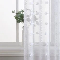 Laura Ashley Curtains Sheer Set Of 2 Drizzle Window Curtain Panels -Greenland Home Fashions Shop 5853578 ALT5