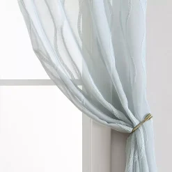 Laura Ashley Curtains Sheer Set Of 2 Wavy Window Curtain Panels -Greenland Home Fashions Shop 5853649 ALT3