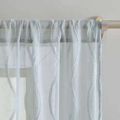 Laura Ashley Curtains Sheer Set Of 2 Wavy Window Curtain Panels -Greenland Home Fashions Shop 5853649 ALT4