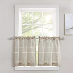 Lush Décor Lush Decor Farmhouse Textured Sheer Kitchen Two-Tier 2 Window Curtain Panels