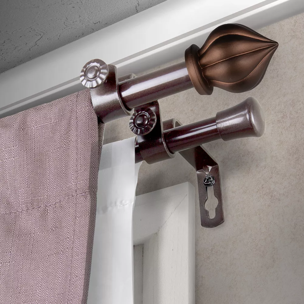 Rod Desyne Primrose 5/8" Double Curtain Rod 84"-120" 4 Rod Desyne Primrose 5/8" Double Curtain Rod 84"-120" - Image 2