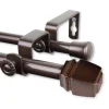 Rod Desyne Jasur 5/8" Double Curtain Rod 84"-120" 2 Rod Desyne Jasur 5/8" Double Curtain Rod 84"-120" -Greenland Home Fashions Shop 5876628 Cocoa