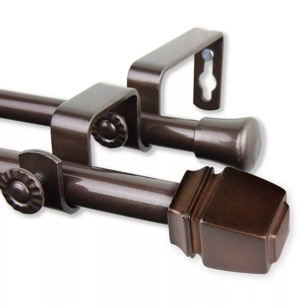 Rod Desyne Jasur 5/8" Double Curtain Rod 84"-120" 3 Rod Desyne Jasur 5/8" Double Curtain Rod 84"-120"