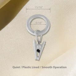 Rod Desyne 5/8" Noise-Canceling Curtain Rings With Clip 10-pack Set -Greenland Home Fashions Shop 5876645 ALT