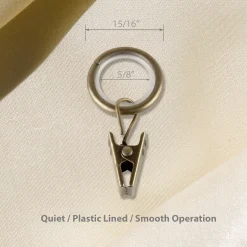 Rod Desyne 5/8" Noise-Canceling Curtain Rings With Clip 10-pack Set -Greenland Home Fashions Shop 5876645 ALT99