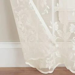 Waverly Sherry Floral Lace Sheer Rod Pocket Window Curtain Panel -Greenland Home Fashions Shop 5893054 ALT4