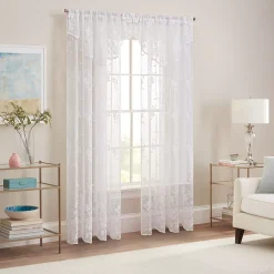 Waverly Sherry Floral Lace Sheer Rod Pocket Window Valance 11 Waverly Sherry Floral Lace Sheer Rod Pocket Window Valance -Greenland Home Fashions Shop 5893055 ALT4