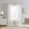 Beatrice Home Fashions Verona Set Of 2 Metallic Sheer Window Curtain Panels -Greenland Home Fashions Shop 5895254 Ivory Gold