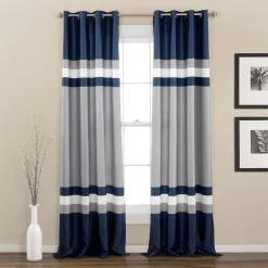 Lush Décor Lush Decor Alexander Stripe Light Filtering Set Of 2 Window Curtain Panels