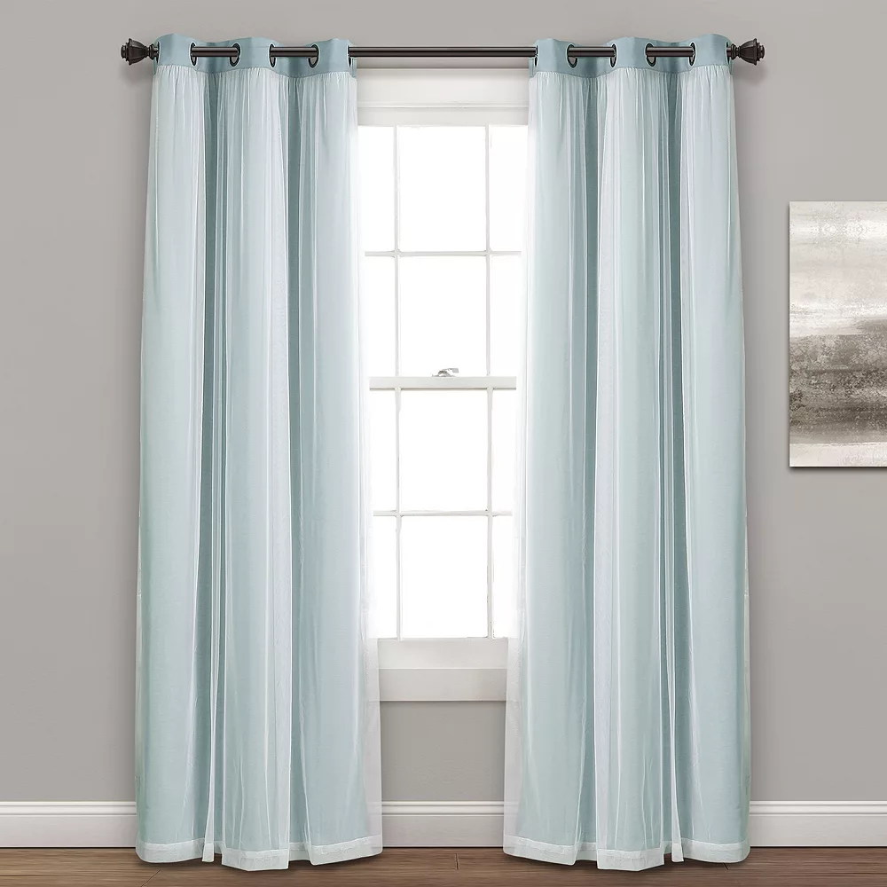 Lush Décor Lush Decor Grommet Sheer & Insulated Blackout Lined Set Of 2 Window Curtain Panels 5 Lush Décor Lush Decor Grommet Sheer & Insulated Blackout Lined Set Of 2 Window Curtain Panels - Image 3