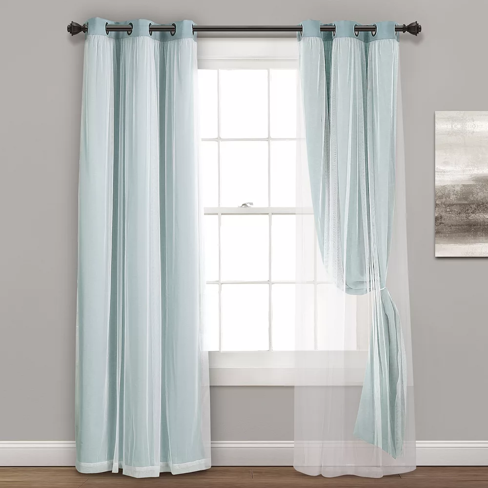 Lush Décor Lush Decor Grommet Sheer & Insulated Blackout Lined Set Of 2 Window Curtain Panels 7 Lush Décor Lush Decor Grommet Sheer & Insulated Blackout Lined Set Of 2 Window Curtain Panels - Image 5