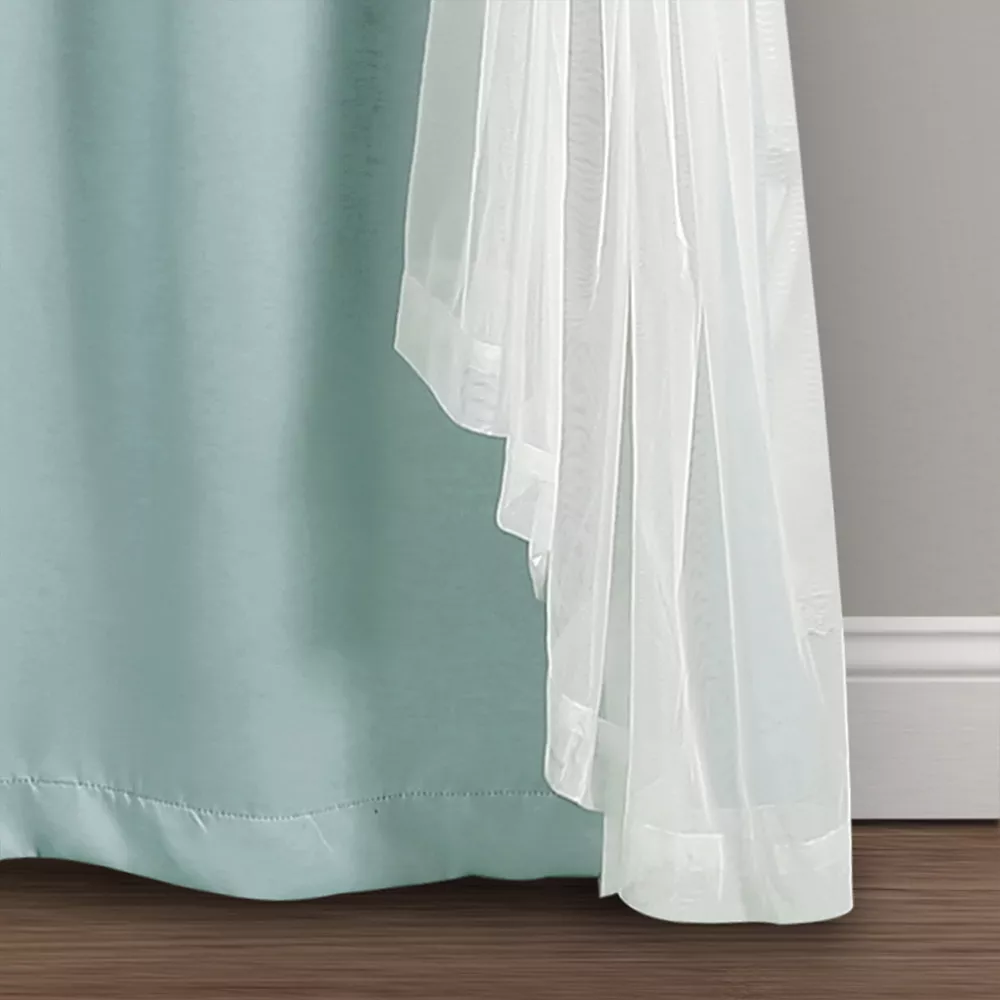 Lush Décor Lush Decor Grommet Sheer & Insulated Blackout Lined Set Of 2 Window Curtain Panels 8 Lush Décor Lush Decor Grommet Sheer & Insulated Blackout Lined Set Of 2 Window Curtain Panels - Image 6