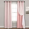 Lush Décor Lush Decor Grommet Sheer & Insulated Blackout Lined Set Of 2 Window Curtain Panels -Greenland Home Fashions Shop 5913749 Pink