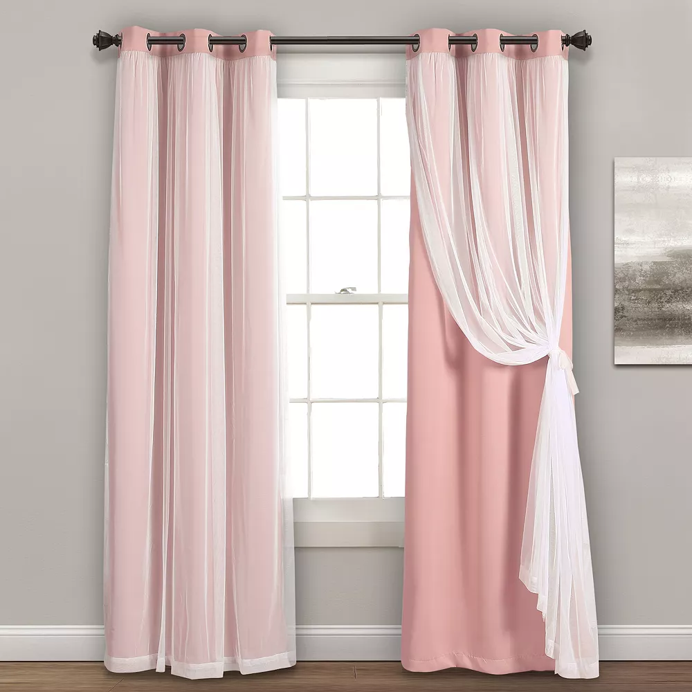 Lush Décor Lush Decor Grommet Sheer & Insulated Blackout Lined Set Of 2 Window Curtain Panels 3 Lush Décor Lush Decor Grommet Sheer & Insulated Blackout Lined Set Of 2 Window Curtain Panels