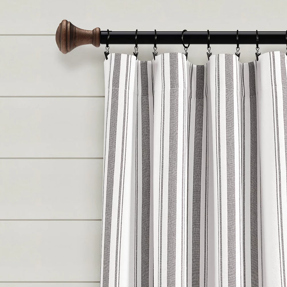 Lush Décor Lush Decor Farmhouse Stripe Yarn Dyed Set Of 2 Window Curtain Panels 4 Lush Décor Lush Decor Farmhouse Stripe Yarn Dyed Set Of 2 Window Curtain Panels - Image 2