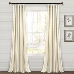 Lush Décor Lush Decor Farmhouse Stripe Yarn Dyed Set Of 2 Window Curtain Panels