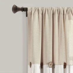 Lush Décor Lush Decor Linen Button Window Curtain Panel -Greenland Home Fashions Shop 5913757 ALT