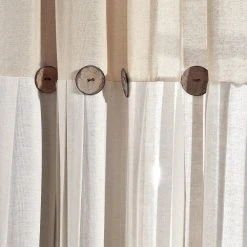 Lush Décor Lush Decor Linen Button Window Curtain Panel -Greenland Home Fashions Shop 5913757 ALT2