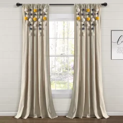 Lush Décor Lush Decor Boho Pom Pom Tassel Linen Window Curtain Panel
