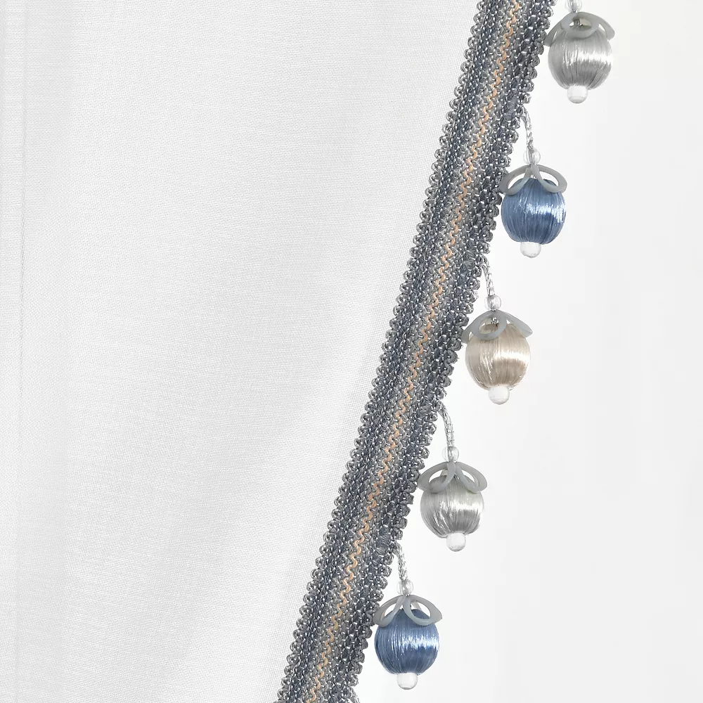 Lush Décor Lush Decor Luxury Vintage Velvet & Sheer With Border Pom-Pom Trim Window Curtain Panel 7 Lush Décor Lush Decor Luxury Vintage Velvet & Sheer With Border Pom-Pom Trim Window Curtain Panel - Image 5