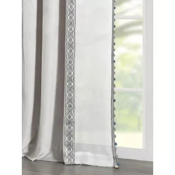 Lush Décor Lush Decor Luxury Vintage Velvet & Sheer With Border Pom-Pom Trim Window Curtain Panel 13 Lush Décor Lush Decor Luxury Vintage Velvet & Sheer With Border Pom-Pom Trim Window Curtain Panel -Greenland Home Fashions Shop 5947400 ALT5