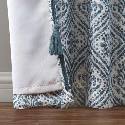 Indigo Ink Adalet Ogee Tassel Rod Pocket Blackout Window Curtain Panel 8 Indigo Ink Adalet Ogee Tassel Rod Pocket Blackout Window Curtain Panel -Greenland Home Fashions Shop 5966138 ALT2