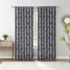 Indigo Ink Dacha Navy Ogee Rod Pocket Blackout Window Curtain Panel 1 Indigo Ink Dacha Navy Ogee Rod Pocket Blackout Window Curtain Panel -Greenland Home Fashions Shop 5966140