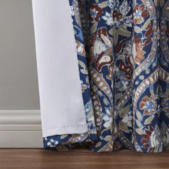 Indigo Ink Dacha Navy Ogee Rod Pocket Blackout Window Curtain Panel -Greenland Home Fashions Shop 5966140 ALT2