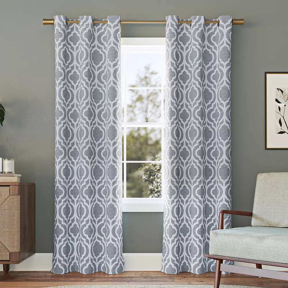 Sun Zero Eldon Trellis Print Blackout Grommet Window Curtain Panel 3 Sun Zero Eldon Trellis Print Blackout Grommet Window Curtain Panel