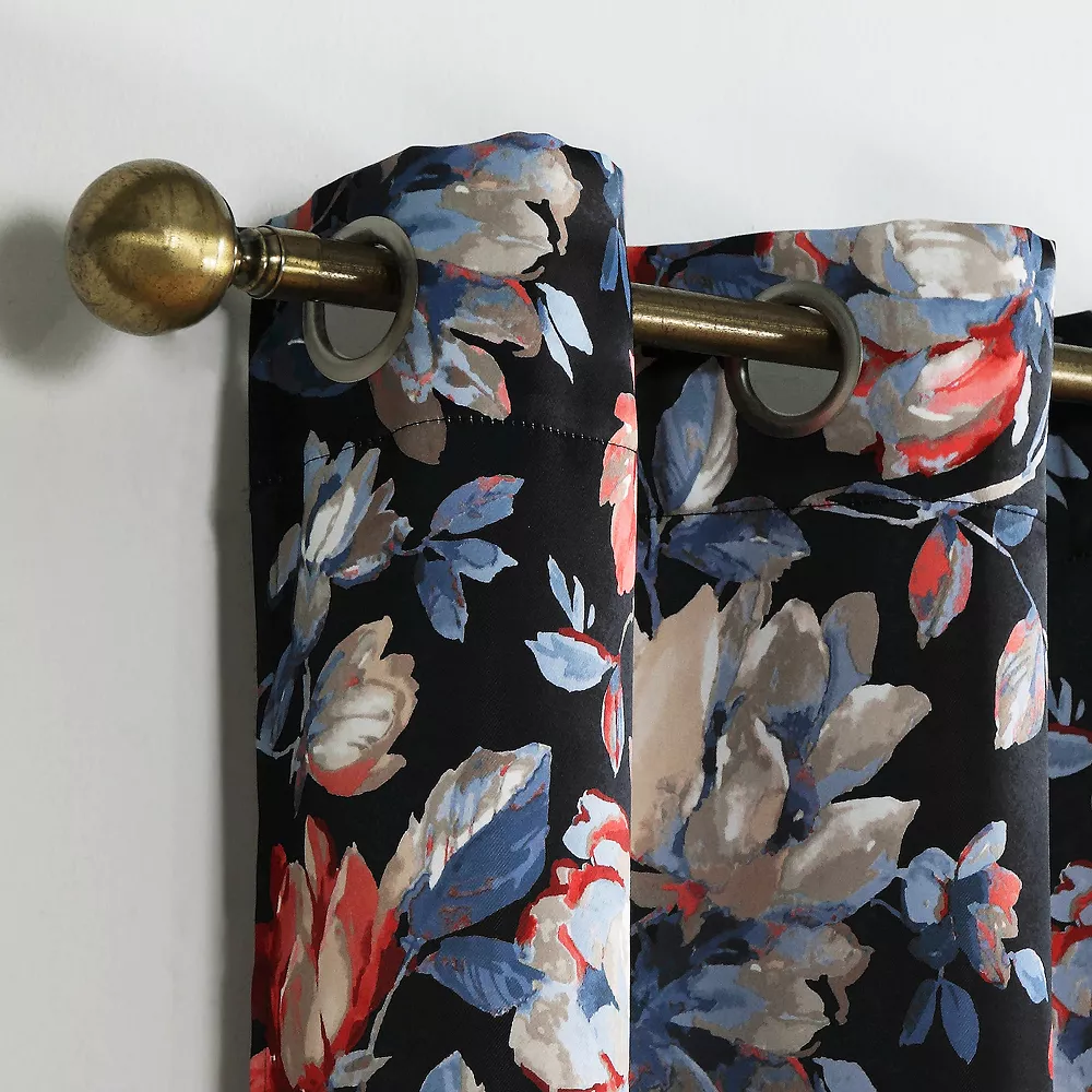 Sun Zero Irma Vintage Floral Blackout Grommet Window Curtain Panel 4 Sun Zero Irma Vintage Floral Blackout Grommet Window Curtain Panel - Image 2