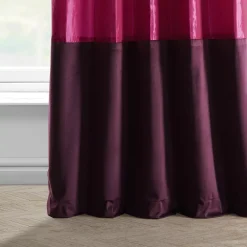 EFF Banded Faux Silk Taffeta & Plush Velvet Curtain 12 EFF Banded Faux Silk Taffeta & Plush Velvet Curtain -Greenland Home Fashions Shop 5986736 ALT4
